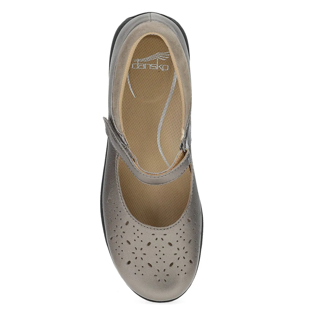 Moisture Wicking Lining Womens Dansko Stacy in Pewter Metallic