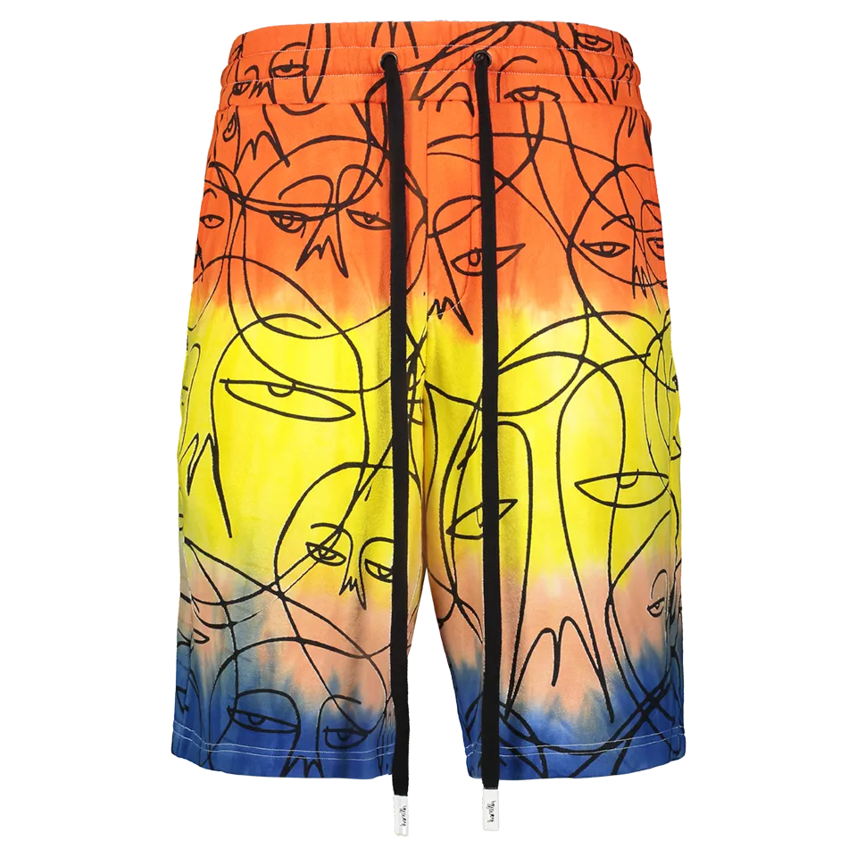 ONE OF A KIND DIP DYE KNIT SHORTS DIP DYE/MULTI Bold colors Eco Conscious Packaging