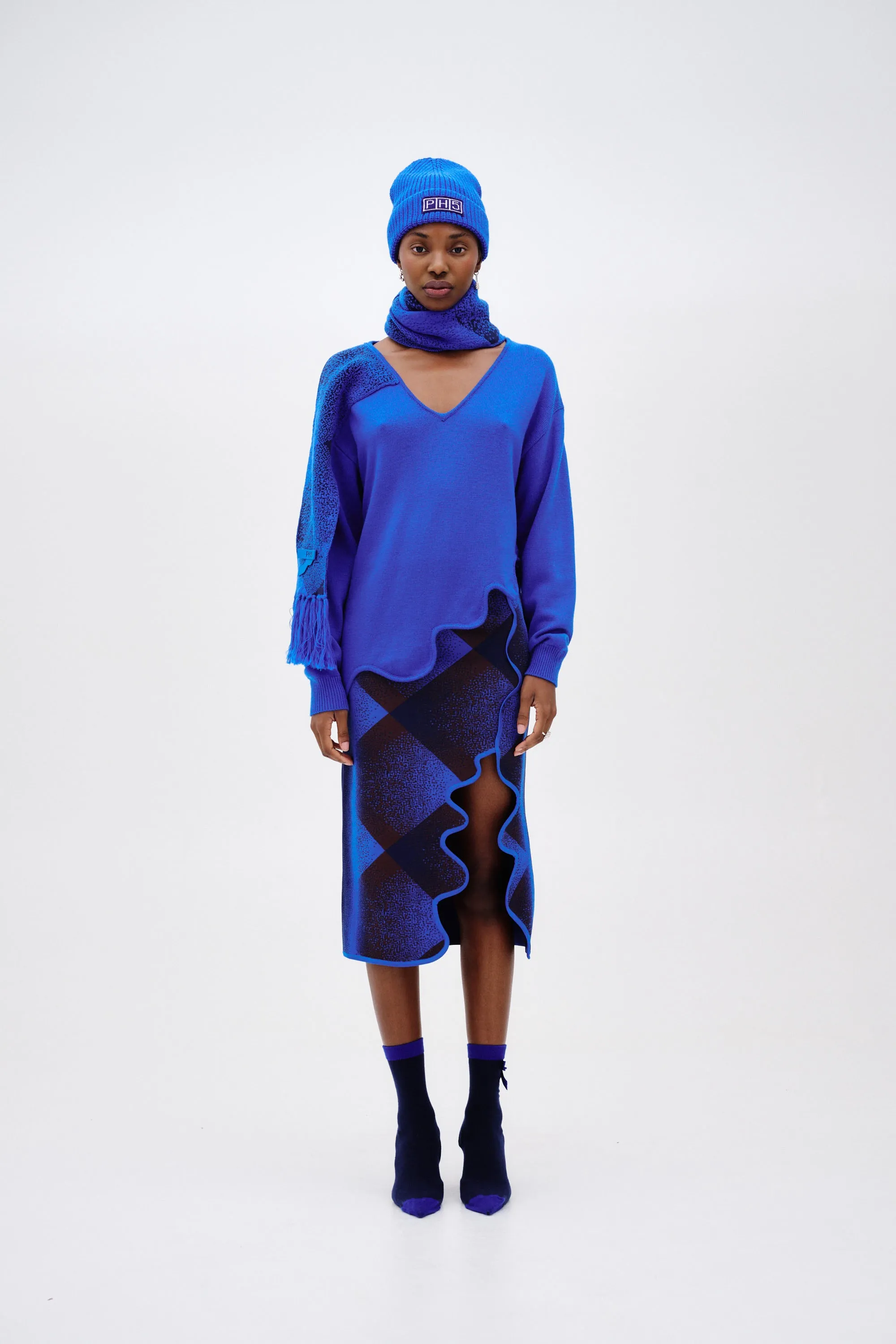 HOLLY MIDI PLAID SKIRT Dynamic Flex Panels Slim Profile