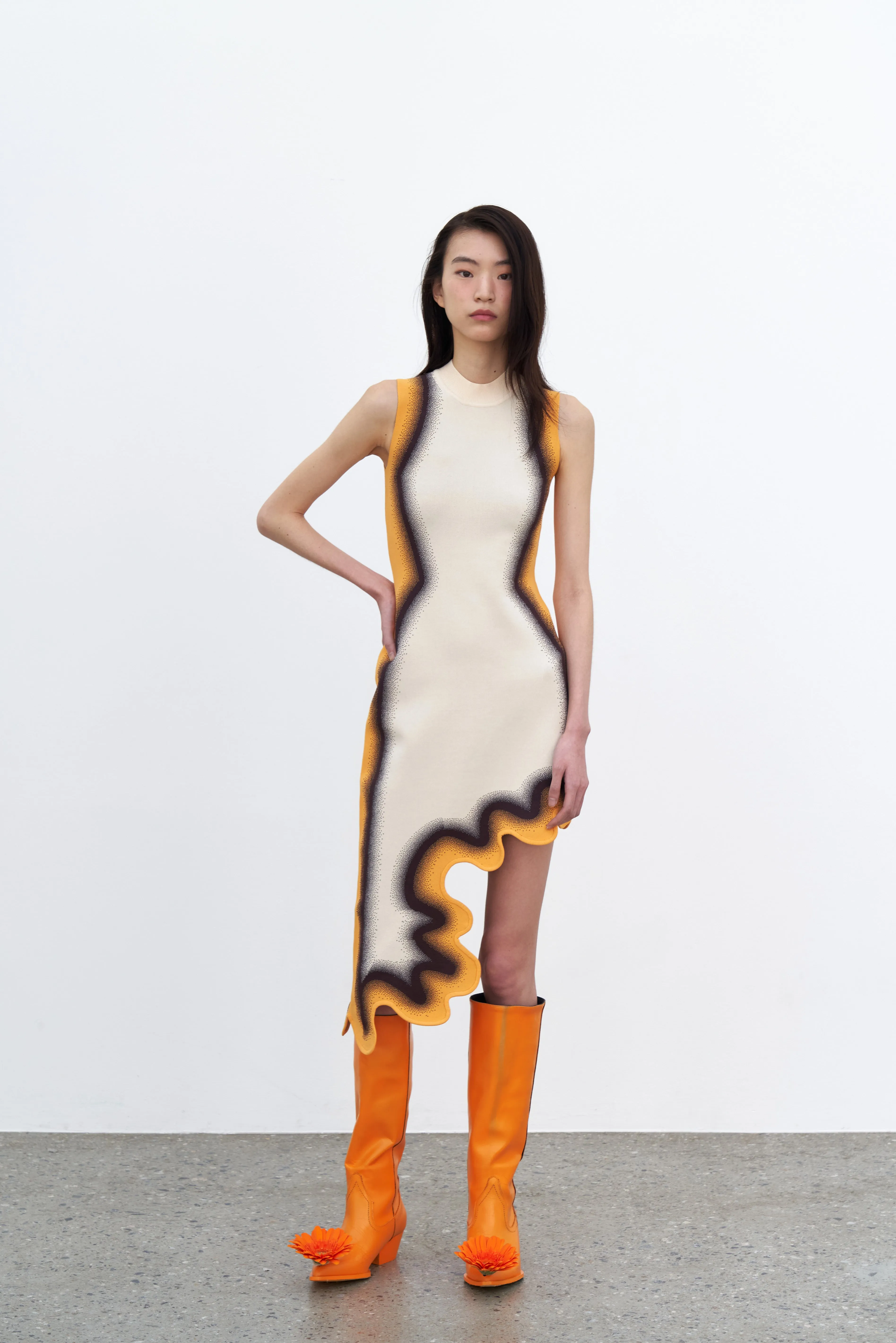 Editor??s-Pick BROOKLYN WAVY ASYMMETRIC DRESS