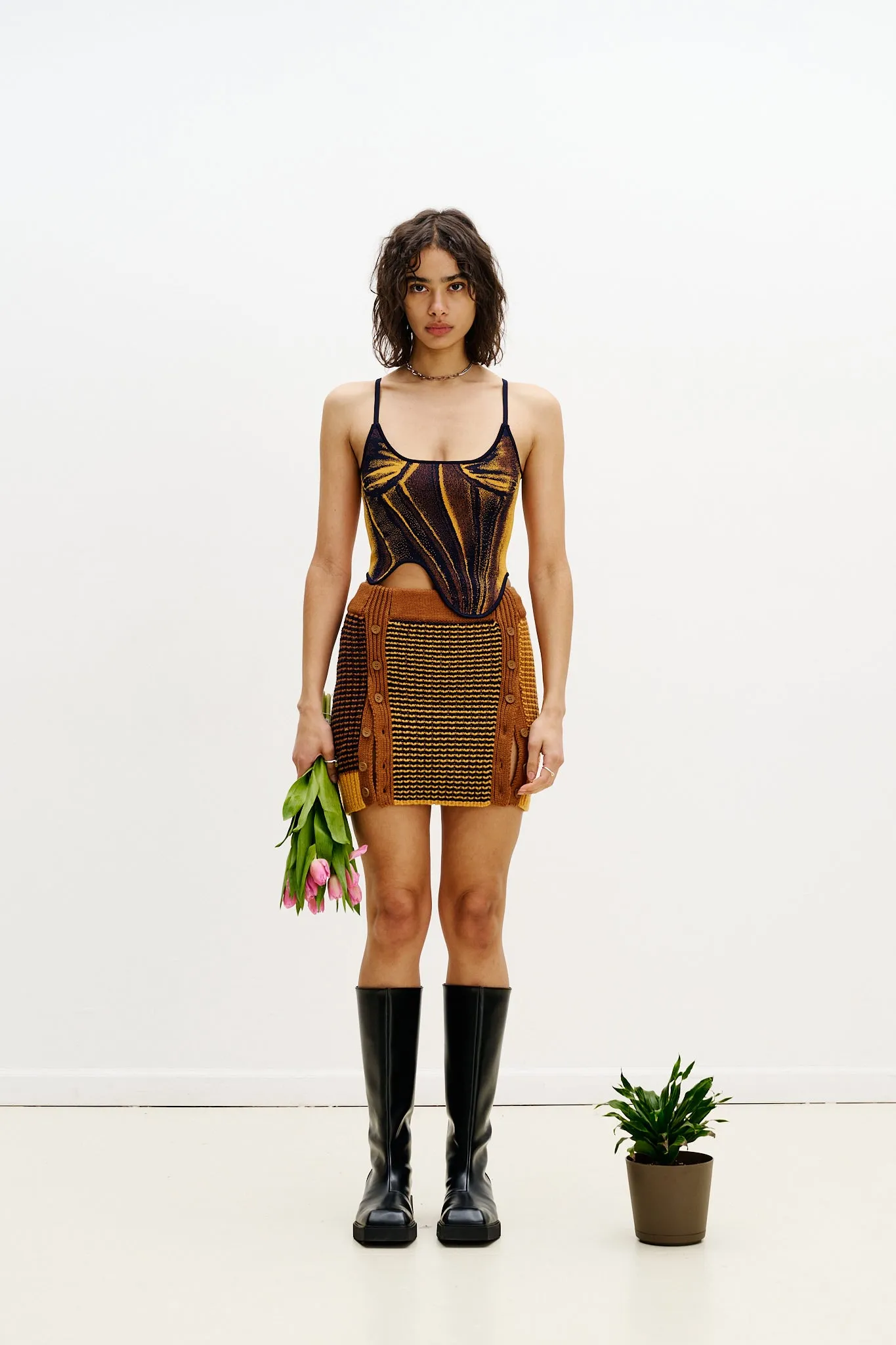 ADDIS MERINO WOOL MINI SKIRT Tagless Design