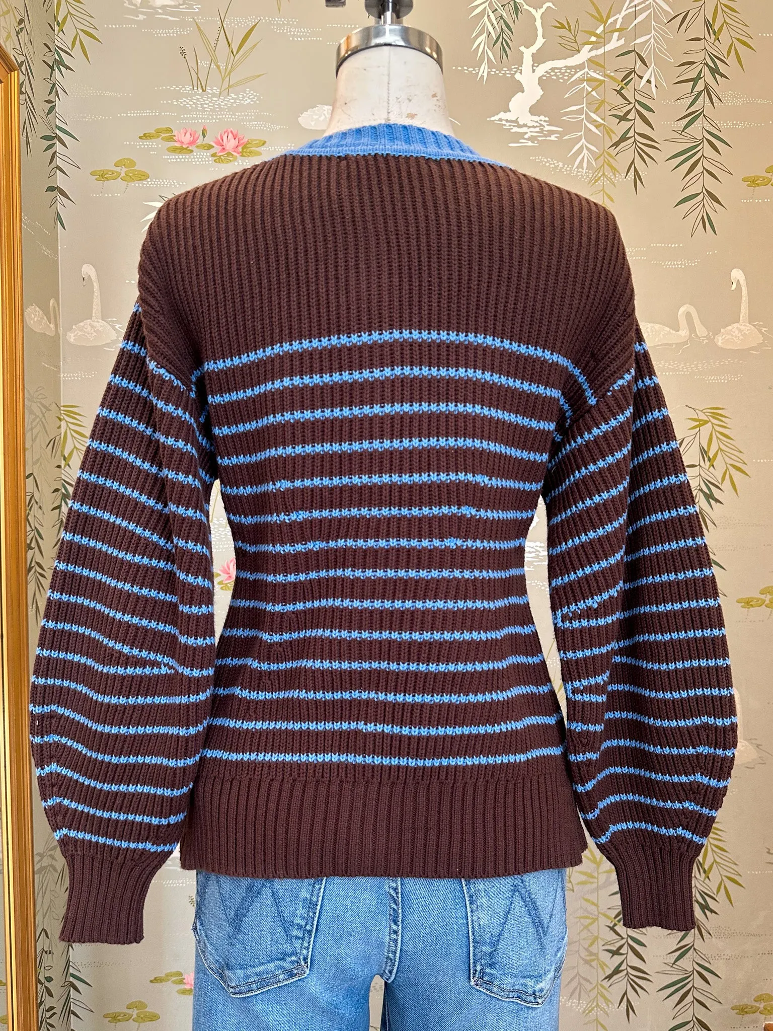 Soft and Stylish Ventilated Underarm Addison Striped Cardigan