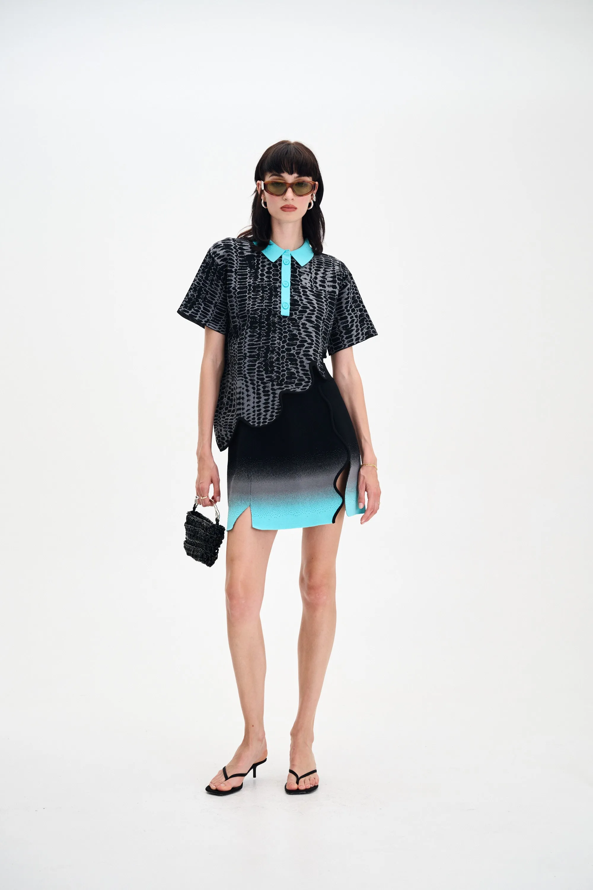 EBONY WAVY POLO SHIRT Reinforced Shoulder ComfortStretch