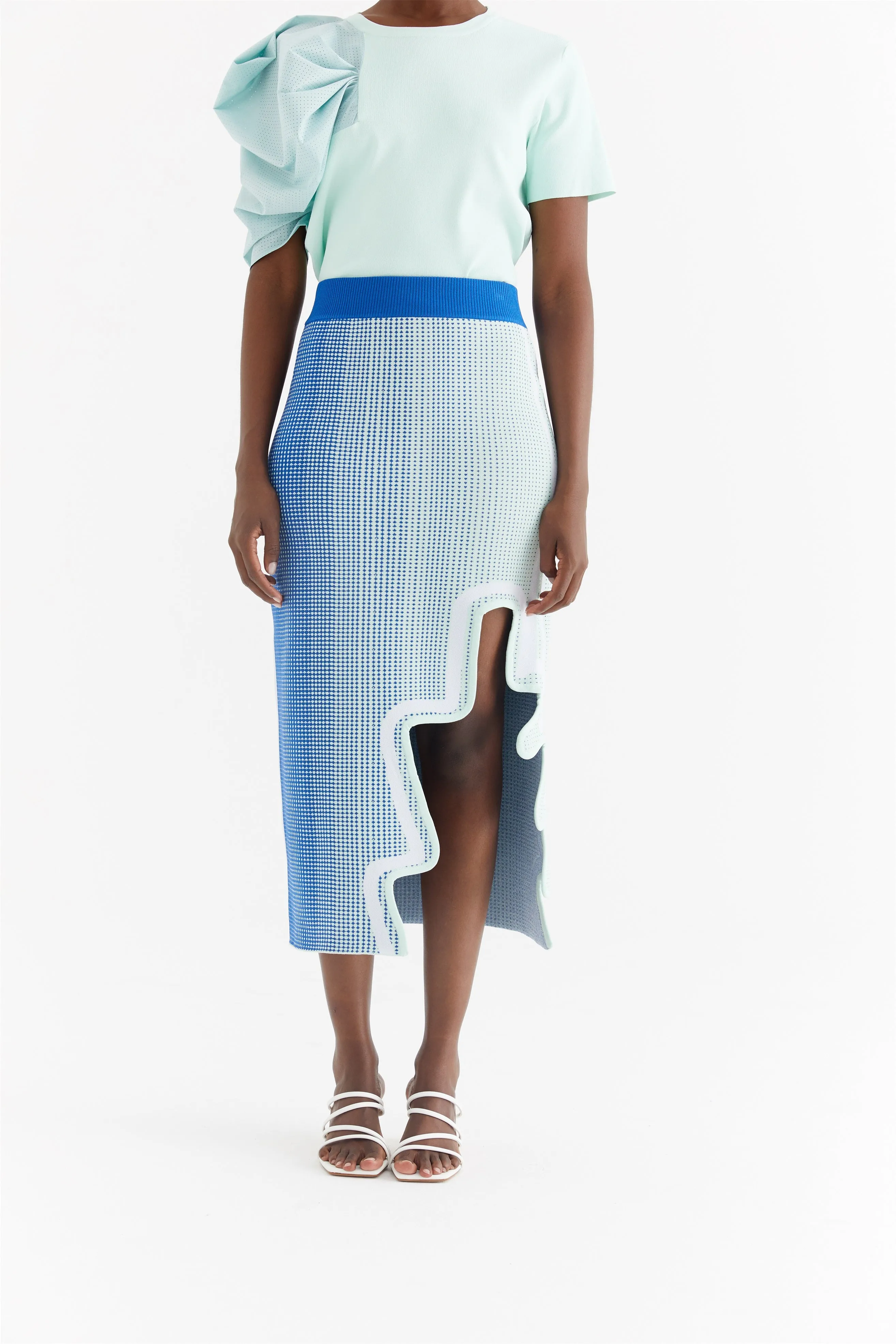 RAGO WAVY MIDI SKIRT Ventilated Mesh Lining