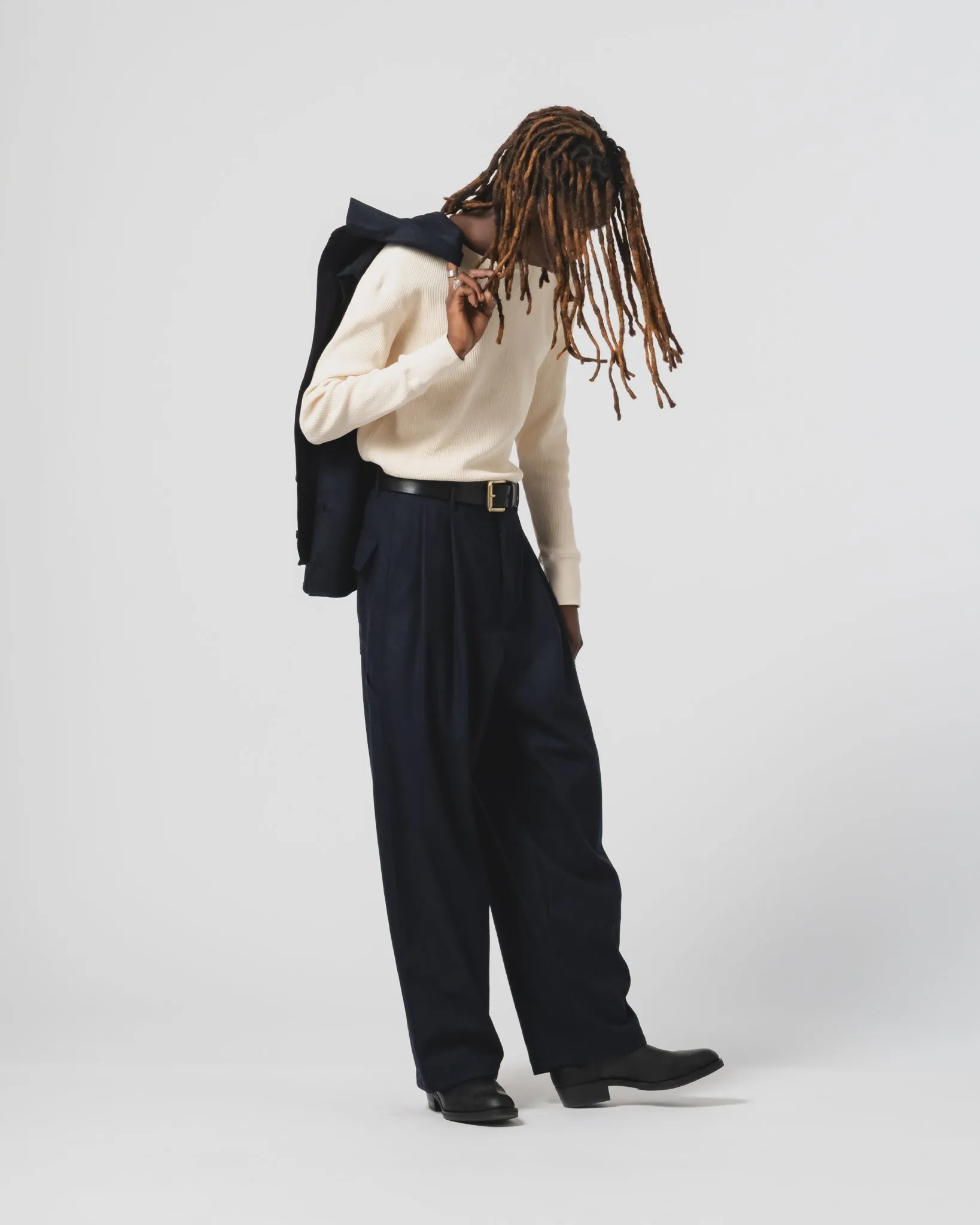 Essential Comfort L/S Thermo Waffle T Jersey Off White