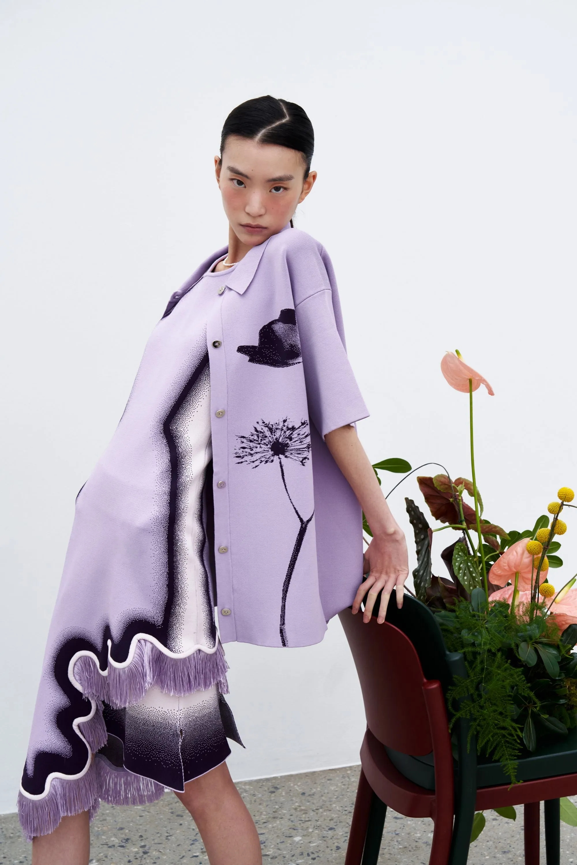 Loose Tee AMBER FLOWER PRINT OVERSIZED POLO SHIRT