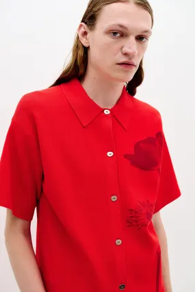 ReinforcedShoulders AMBER FLOWER PRINT OVERSIZED POLO SHIRT