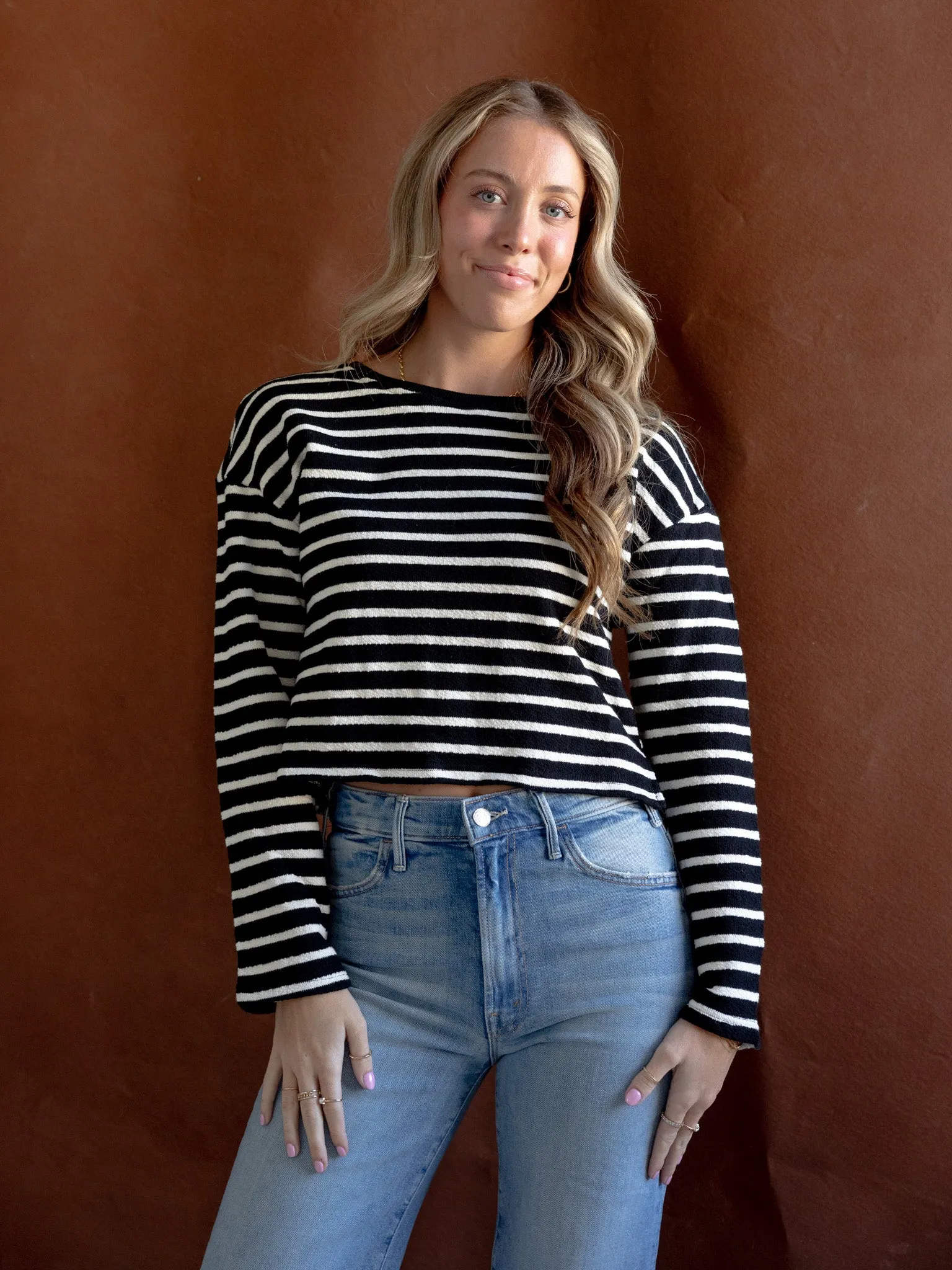 Soft Lining Wrinkle Resistant Textile Andrea Textured Knit Top