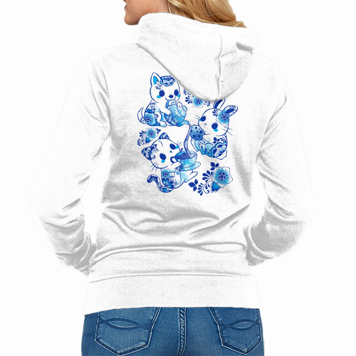 Animals Tea Ceremony Simple Hoodie Eco-friendly