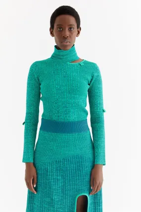 simple design SUSAN MOCK NECK LONG SLEEVE PULLOVER