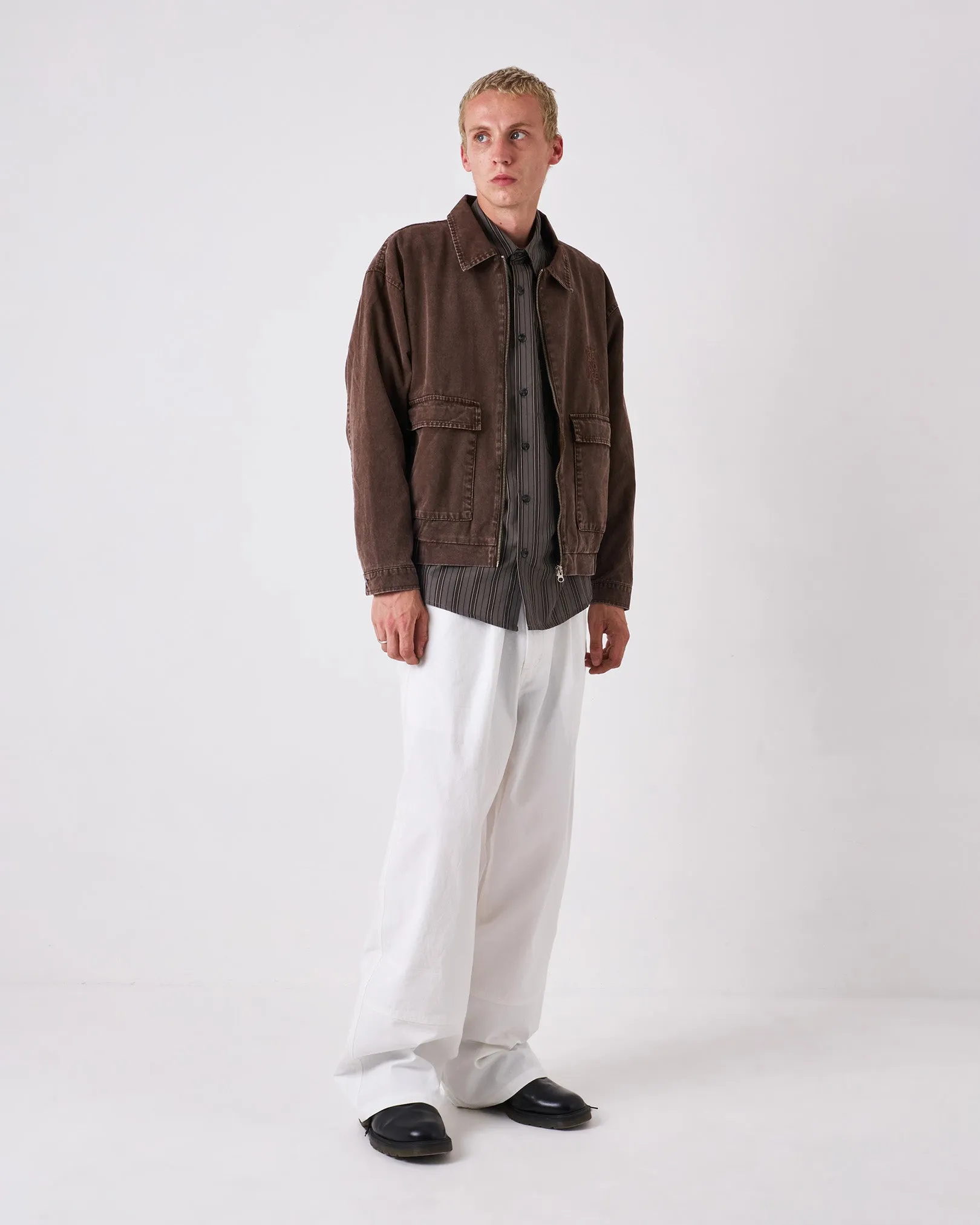 Earth Washed Jacket High Collar Structure