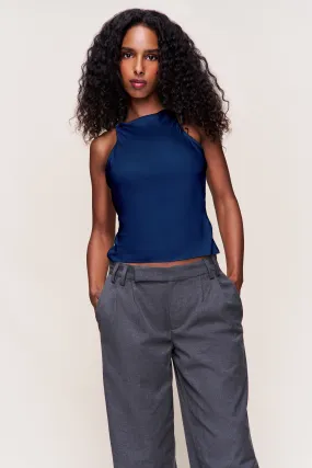 Regine Cowl Neck Top Mesh Panel Details EcoFriendlyTexture