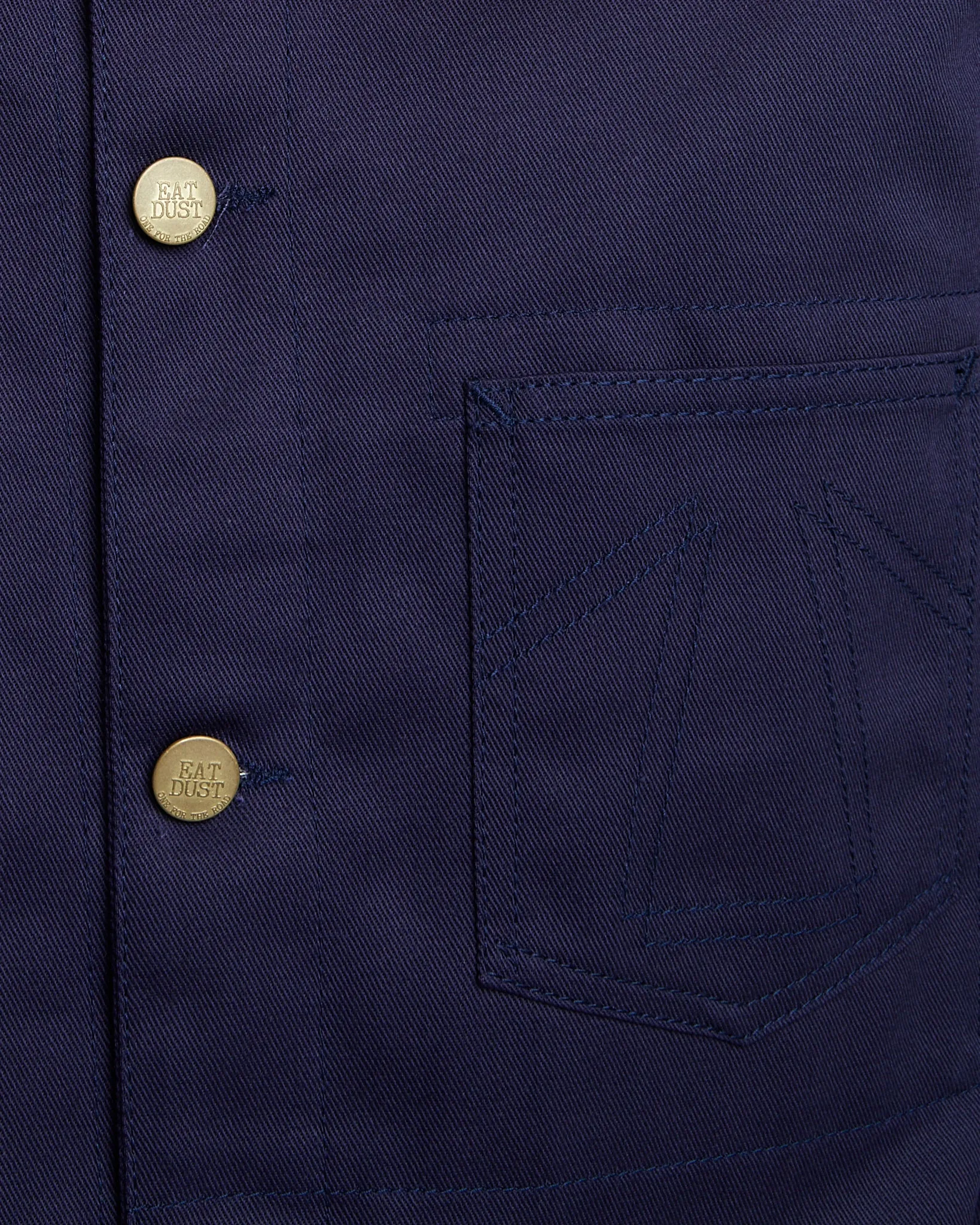 Stretch Material Chore Jacket Garage Cotton Navy