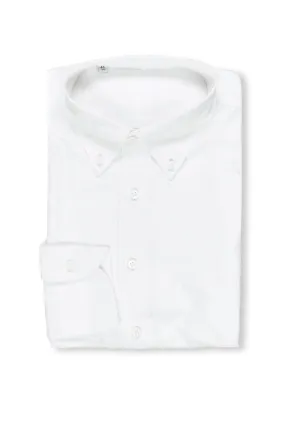 P. Johnson White Dress Oxford with Button Down Collar Popover Shirt Short Sleeve