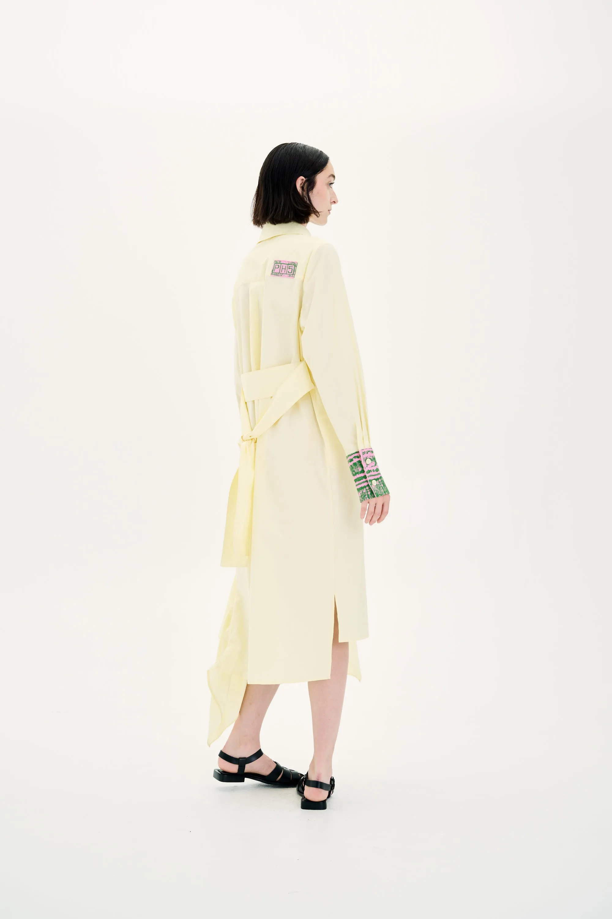 Minimal Mood Soft-touch ARIES MIXED MEDIA OVERSIZED SHIRT DRESS