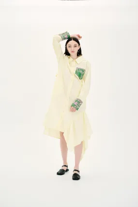 Light Bow and Effortless fit dress. ARIES MIXED MEDIA OVERSIZED SHIRT DRESS