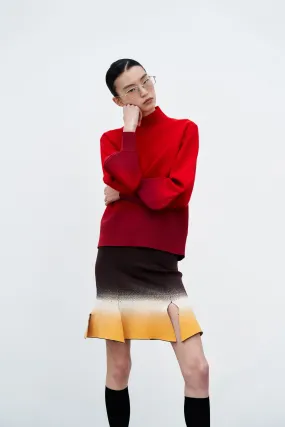 ASTER GRADIENT PRINT CARWASH SKIRT Fade Resistant Dye