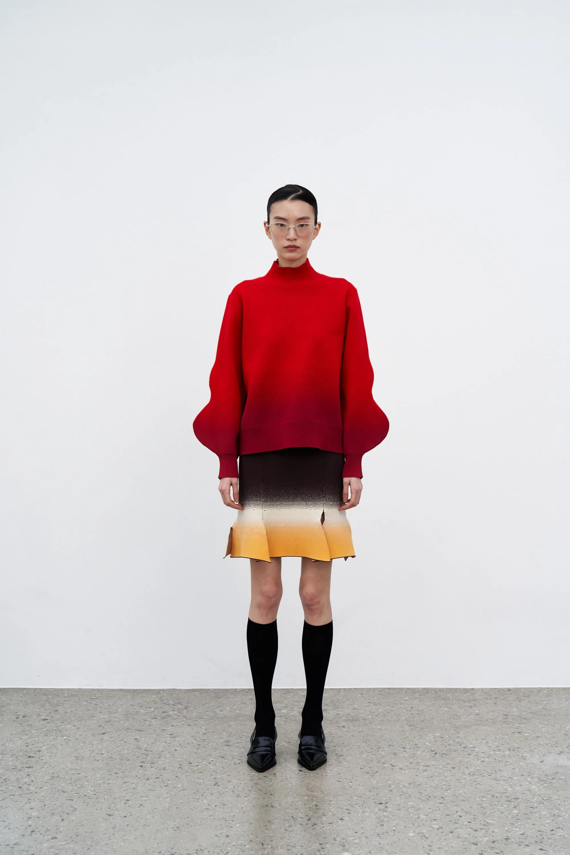 Form Fitting ElasticCuffs ASTER GRADIENT PRINT CARWASH SKIRT