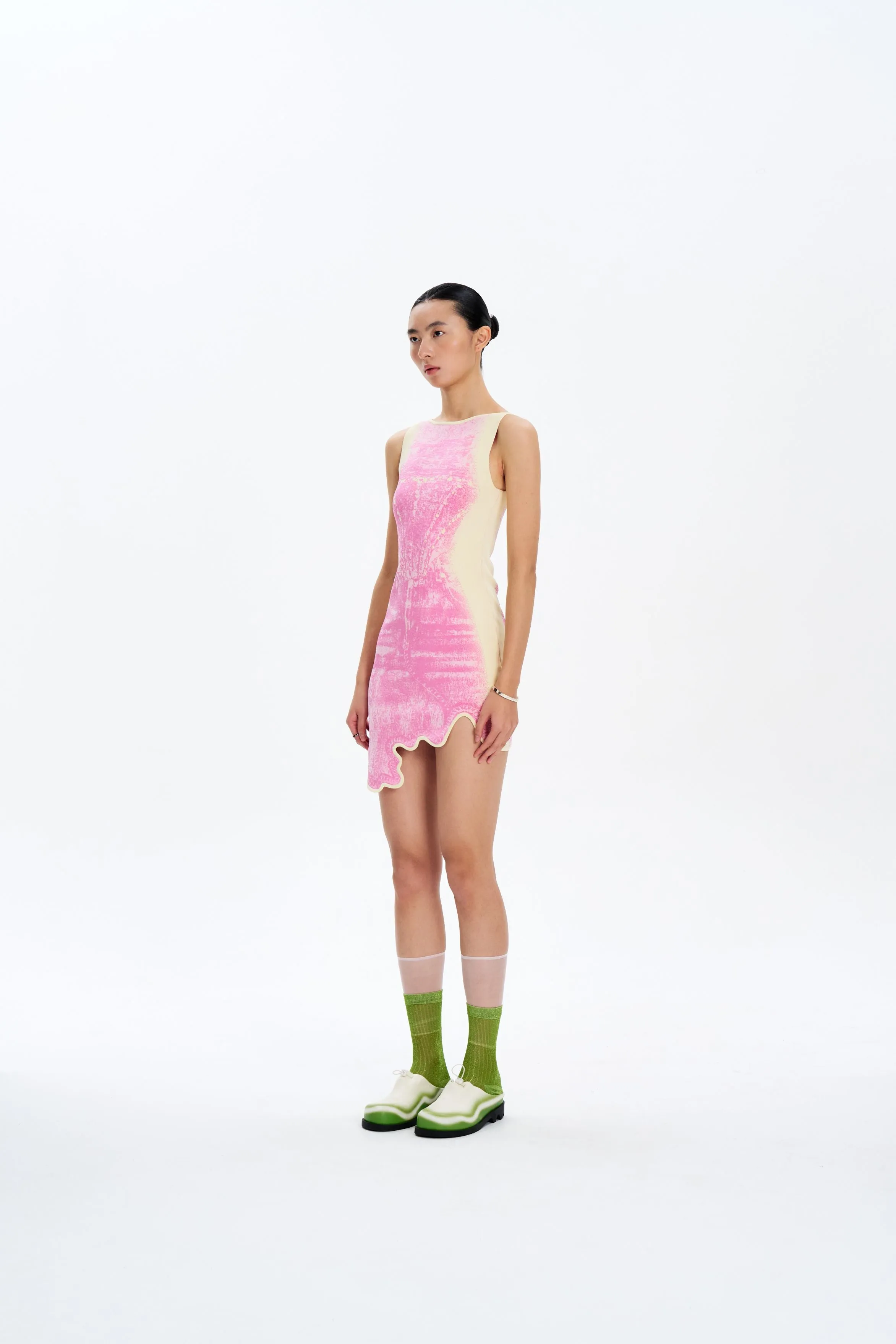 Satin Touch HAZEL DENIM PRINT MINI DRESS