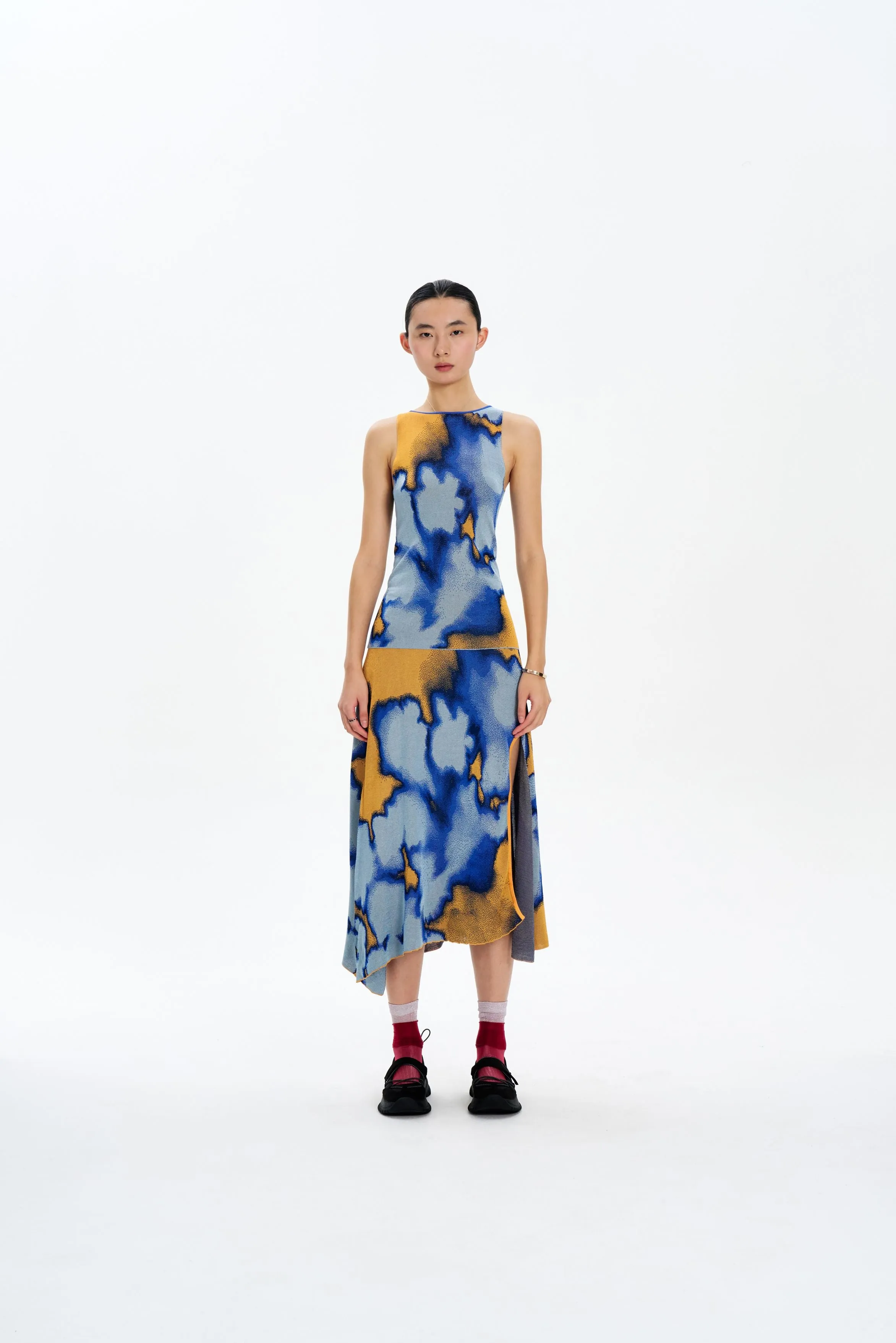 No Wrinkle OrganicCotton AUDREY TIE-DYE MAXI SKIRT