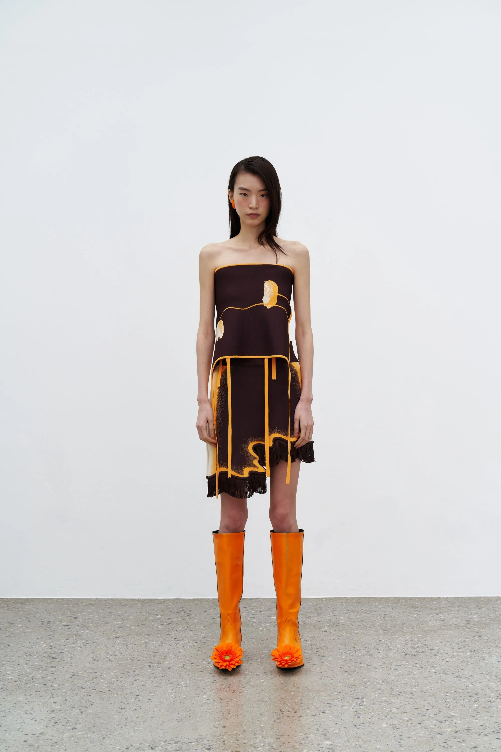 Comfy Design AUDREY WAVY MINI SKIRT WITH FRINGE