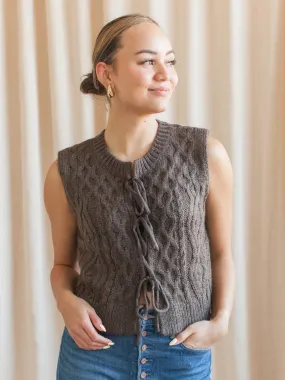 Lucy Cable Knit Vest - Charcoal Effortless knitwear