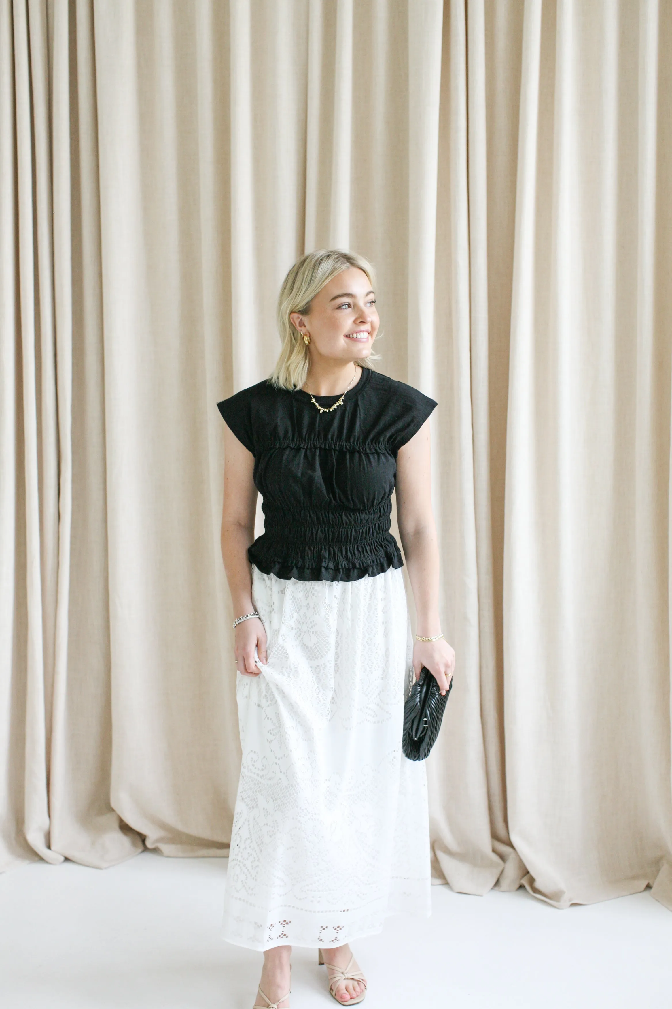 Crochet Midi Skirt understated look