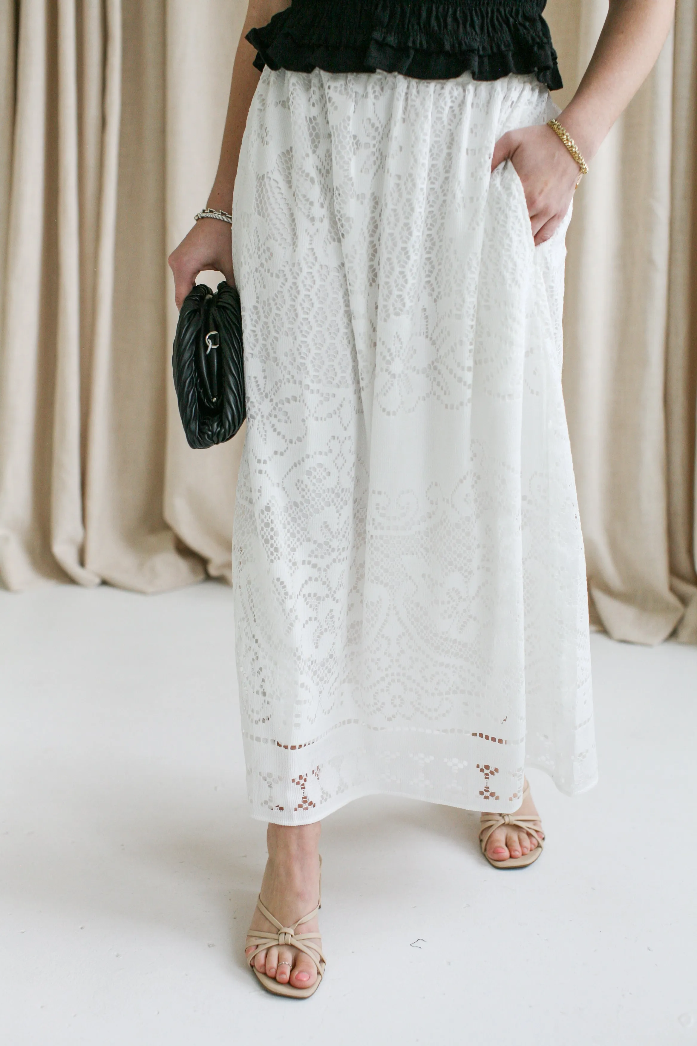 Polished Style Crochet Midi Skirt