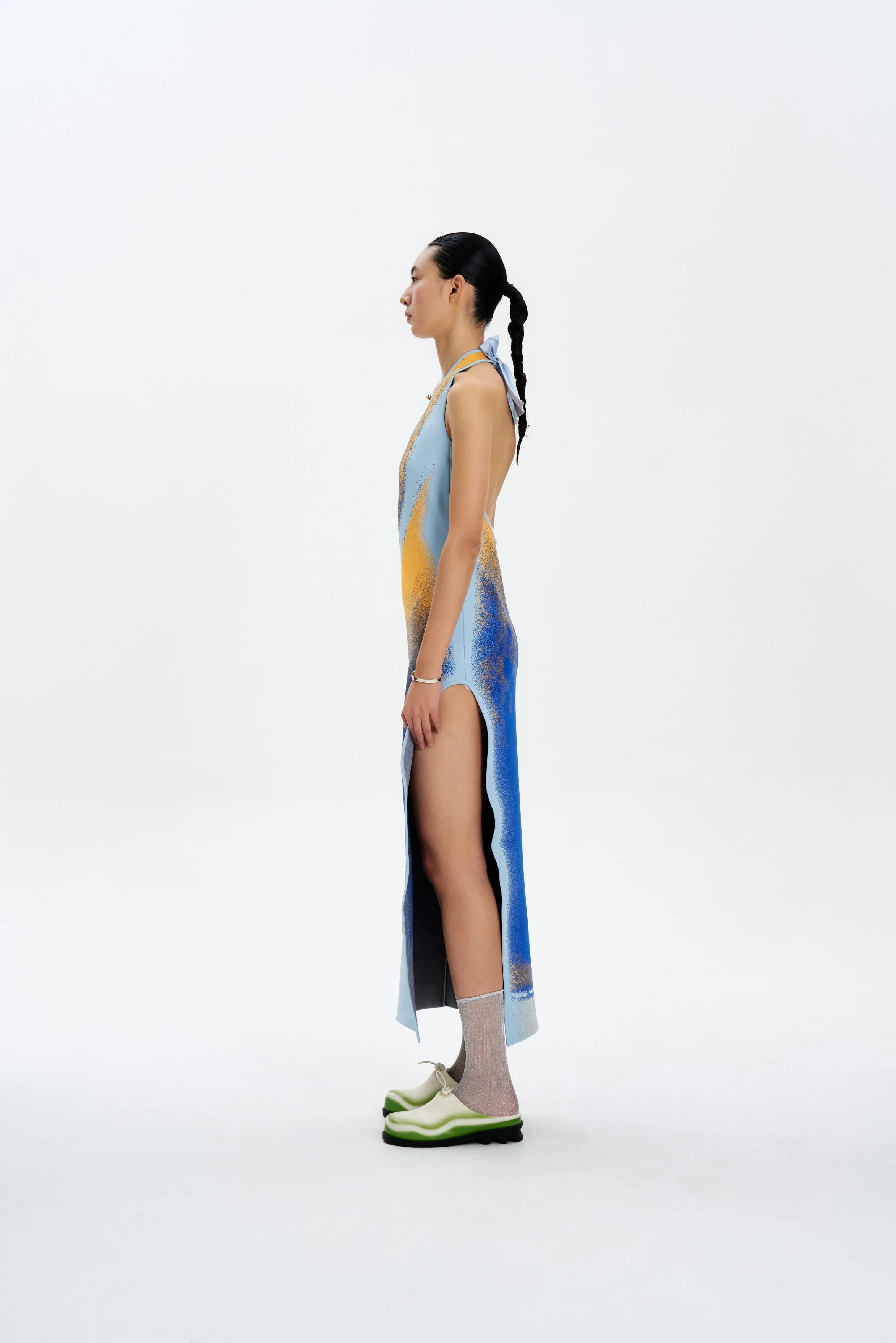 Formed Look Bold Touch NOAH HALTER NECK LONG DRESS