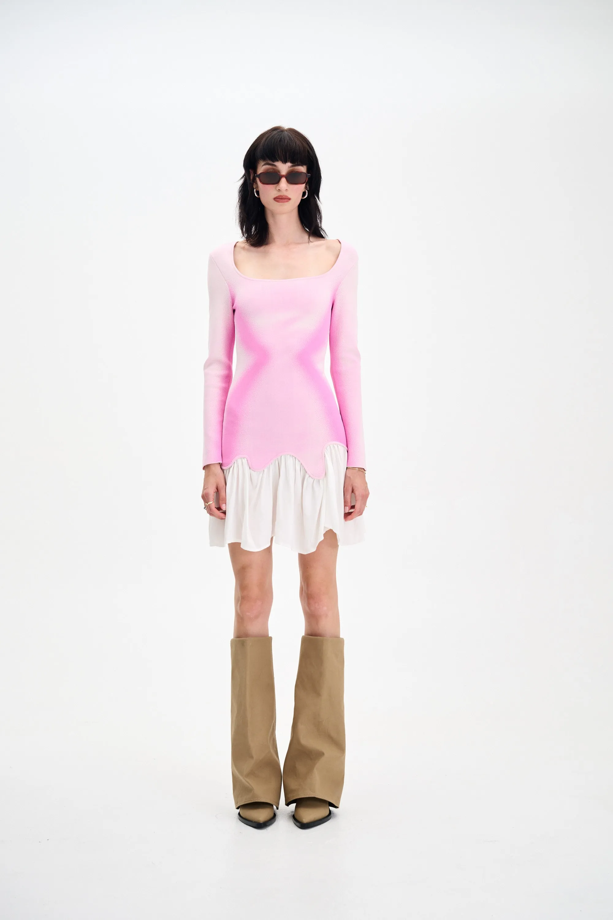 Timeless Soft BELLA MIXED MEDIA MINI DRESS