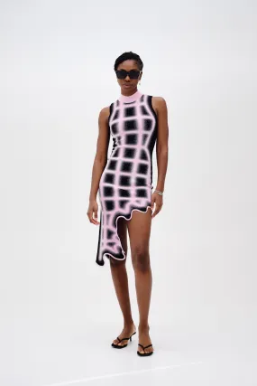 Minimal Curve BELLA UV REACTIVE WAVY PLAID DRESS