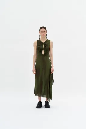 Pleated-Skirt ROSIE RUCHED SHEER TANK DRESS