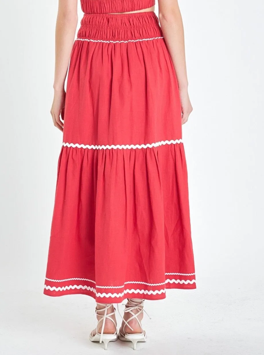 Patchwork Design Seamless Design Betty Ric Rac Skirt