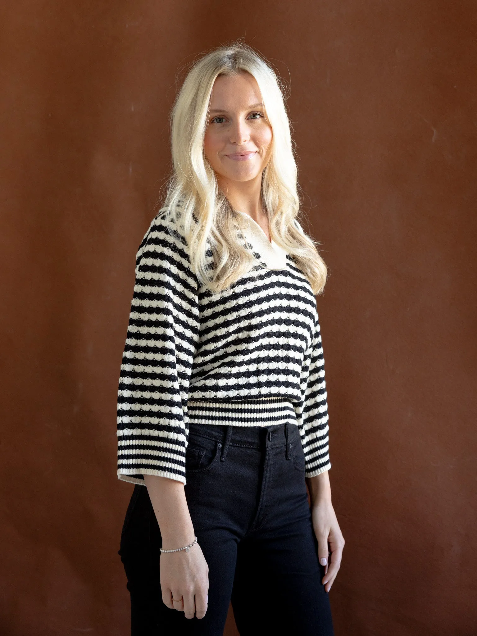 Blaire Striped Sweater Black Timeless Style