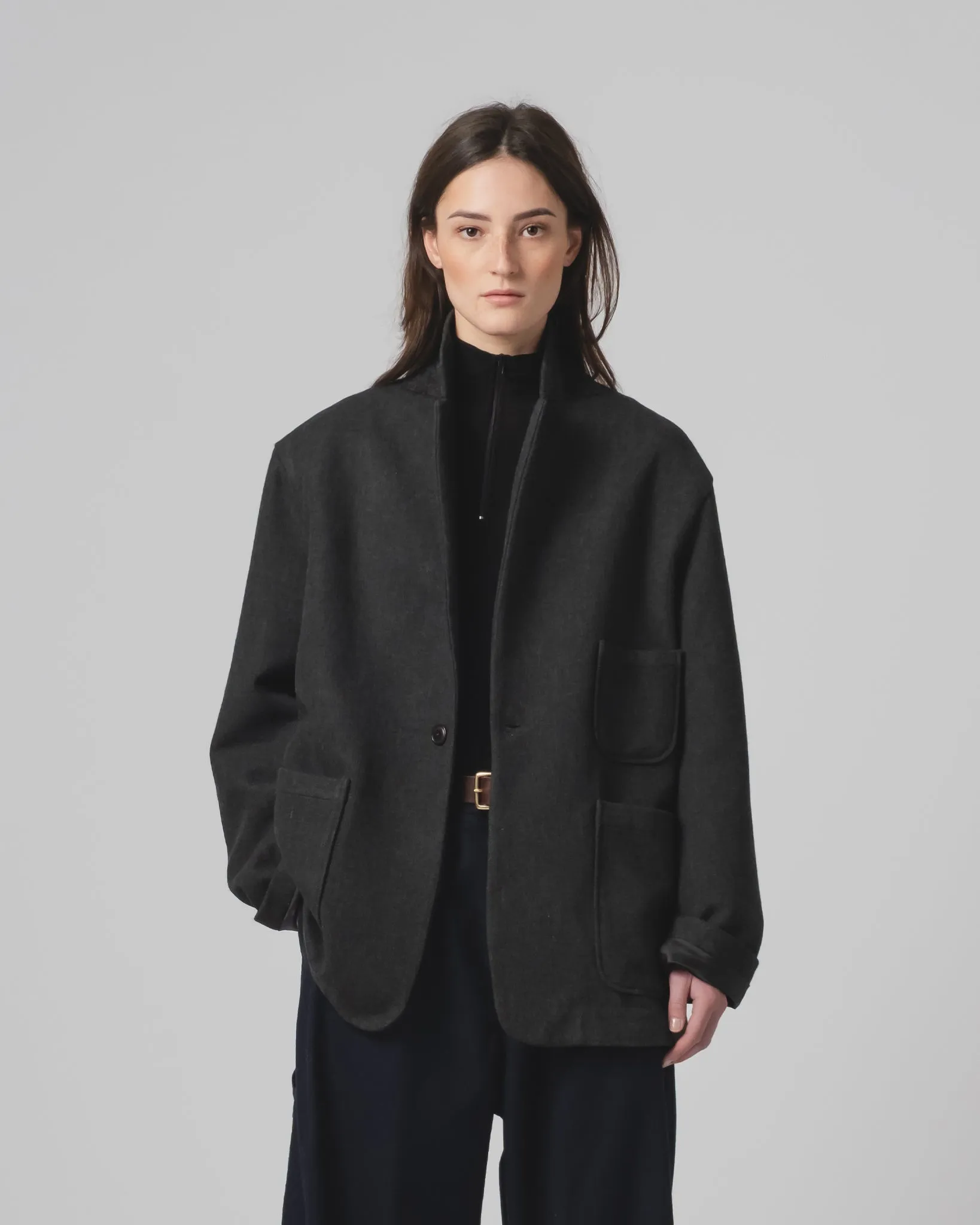 Blazer Terrestre Wool Anthracite Soft Shell Material Heat Reflective Tech