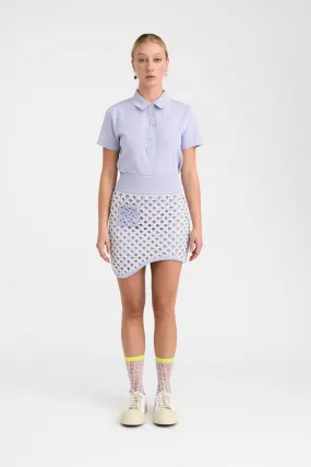 ErgonomicStitching Casual Comfort Look BOZO CROCHET WAVY MINI SKIRT