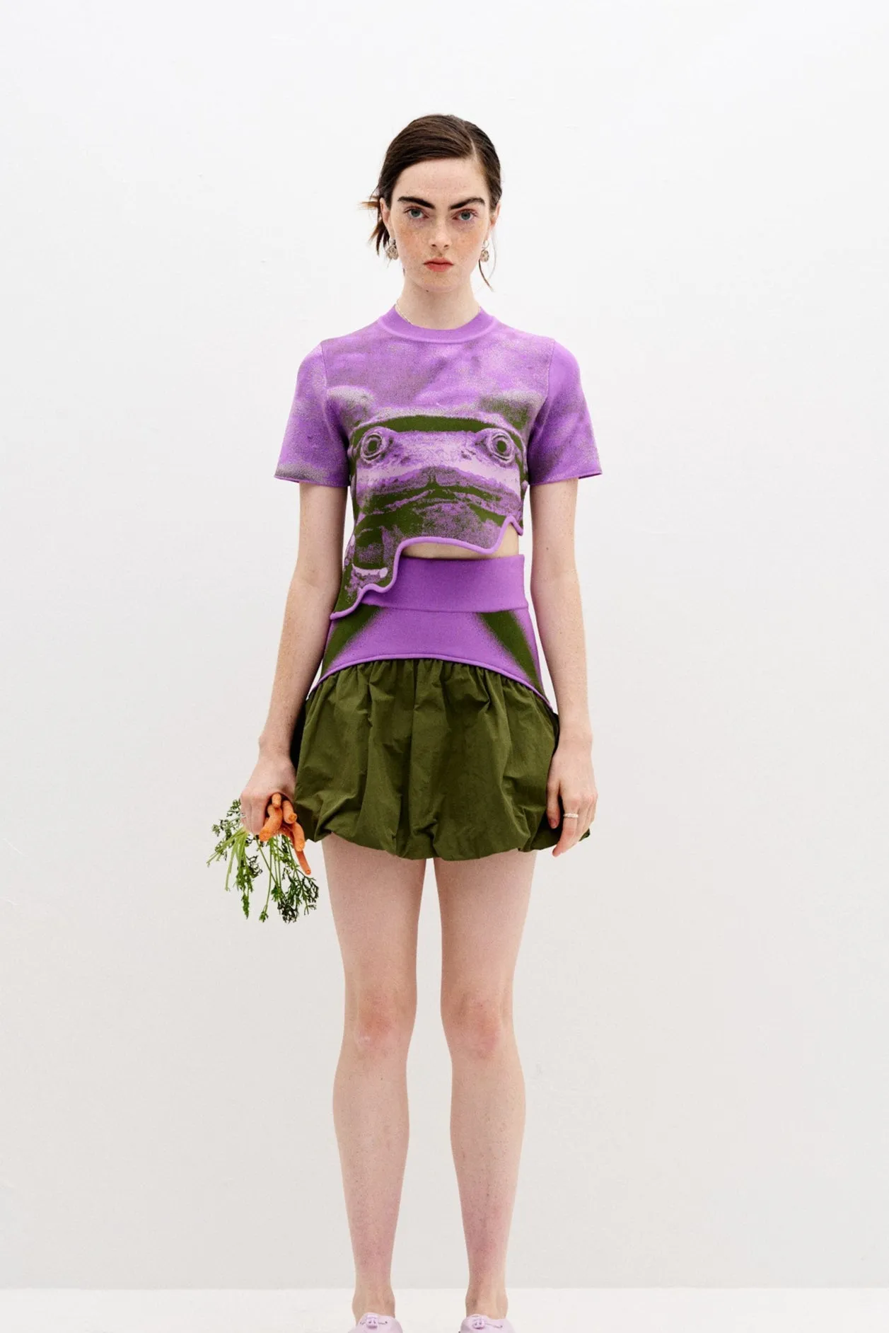 ACACIA FROG PRINT CROPPED TOP Warm Hoodie