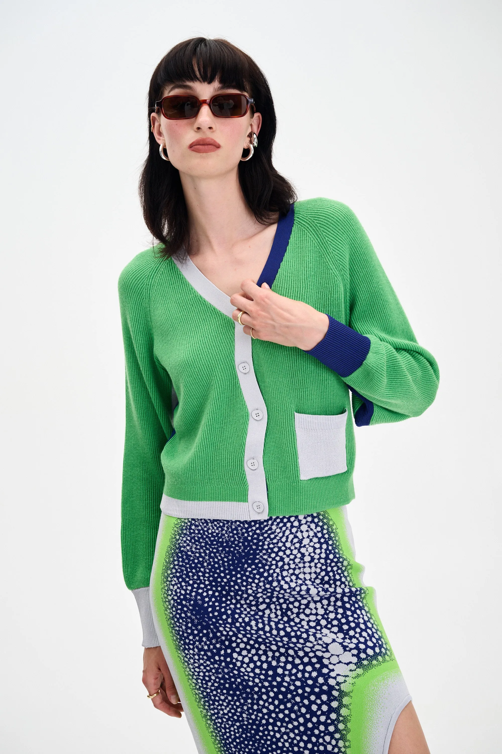 ALAIA WAVY CARDIGAN ContrastTipping NonToxicCoating