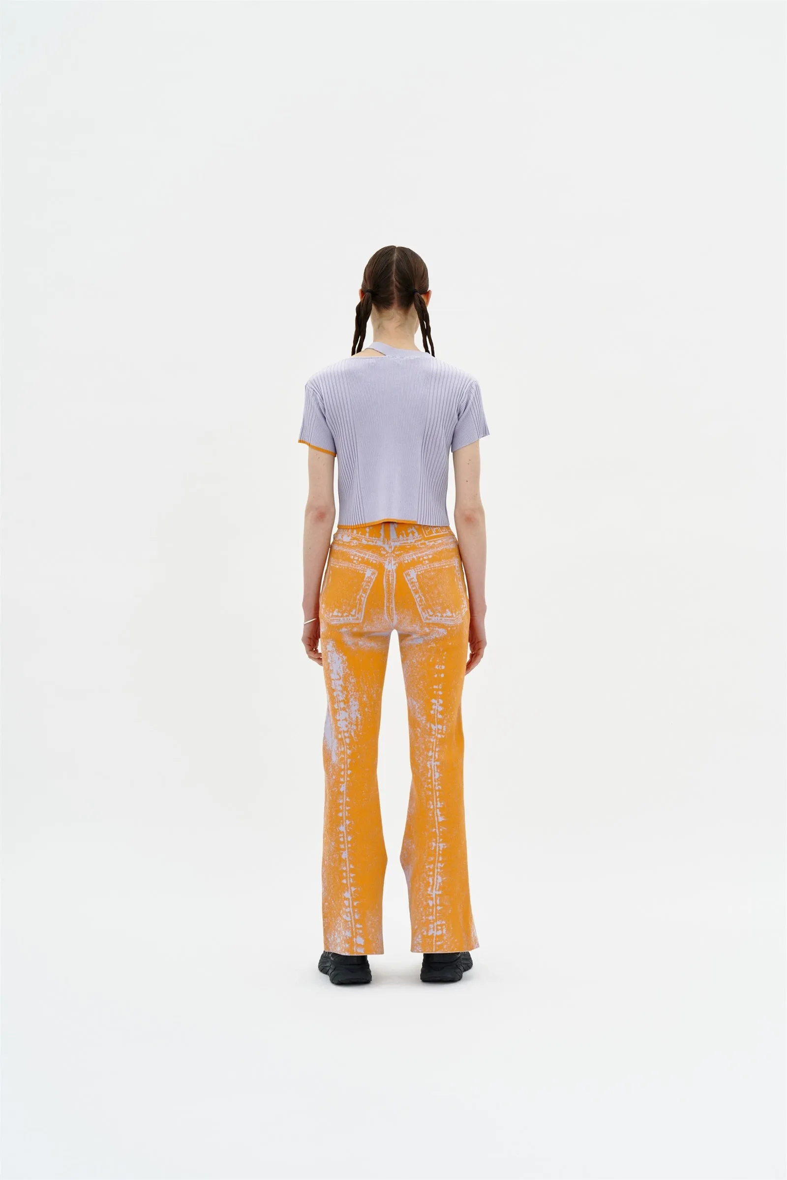 TOBY SKINNY FAKE DENIM PANTS WITH SLIT Easy Layer