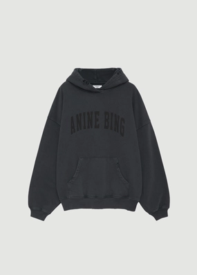Anine Bing Harvey Sweatshirt in Washed Black Casual Sweater