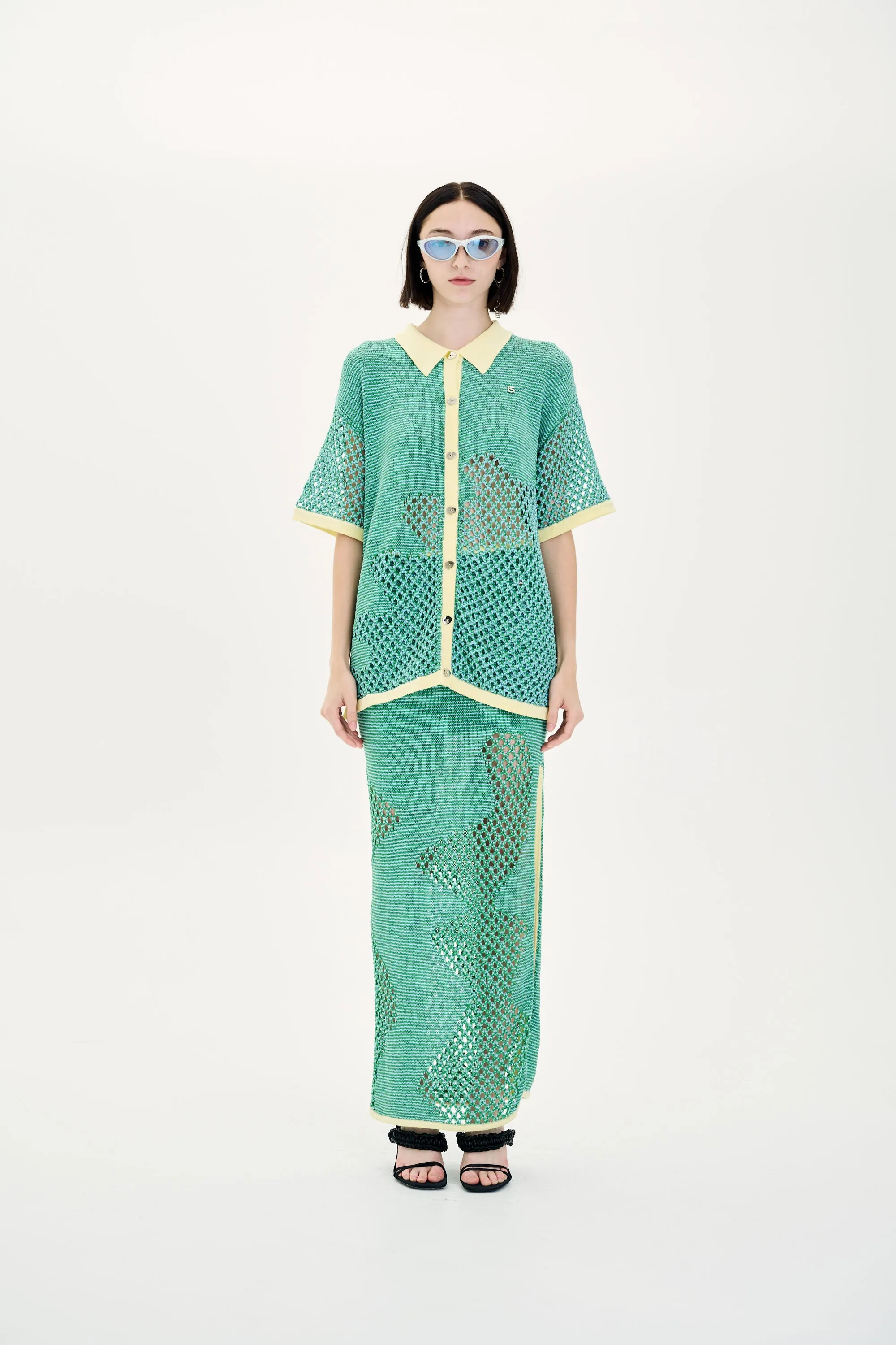 WrinkleResistant Cloth Active Design OLIVIA CROCHET OVERSIZED SHIRT