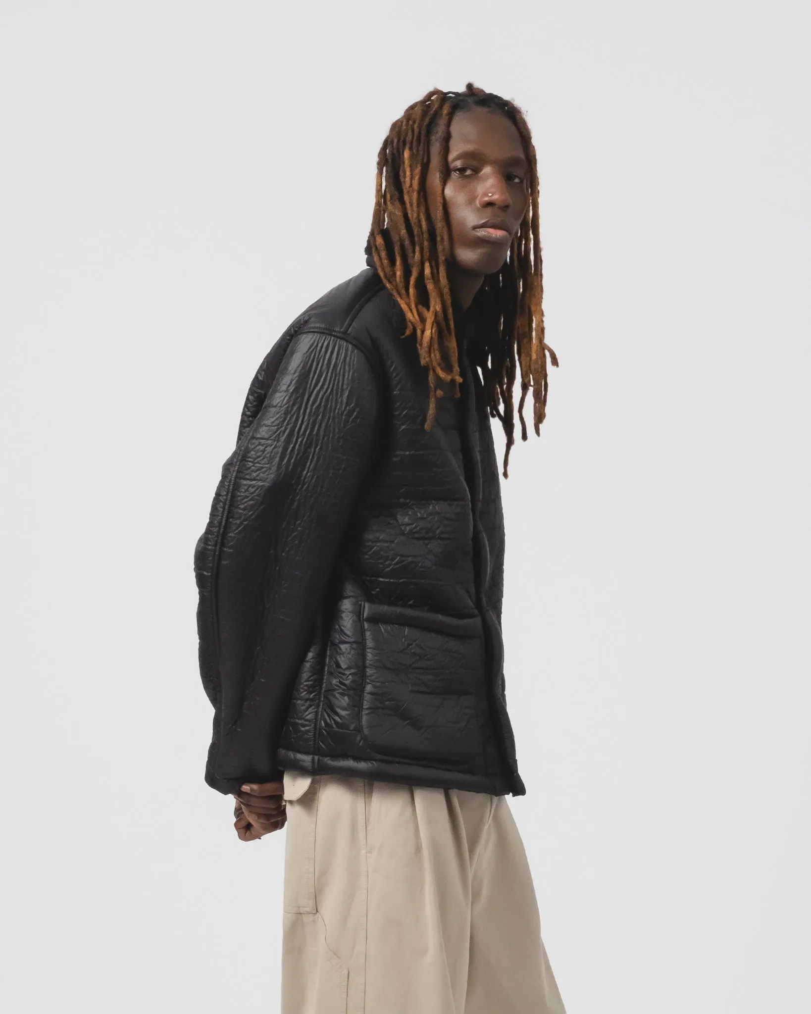 Sonora Jacket Piumino Nylon Black Modern Travel Look Reflective Trim