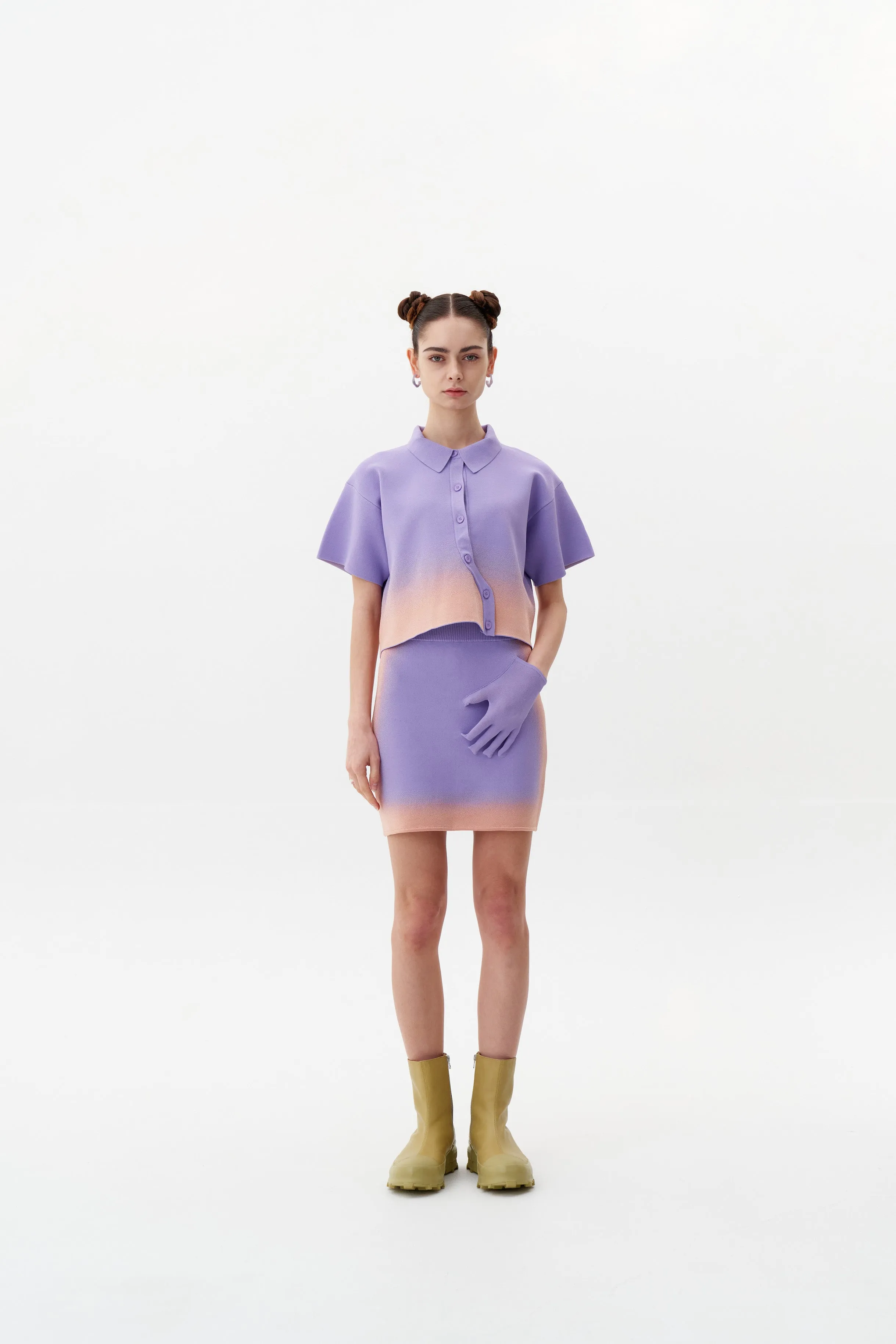 Temperature Regulating Fibers Odor Resistant Material JANUS "SPRAY PAINTED" POLO SHIRT