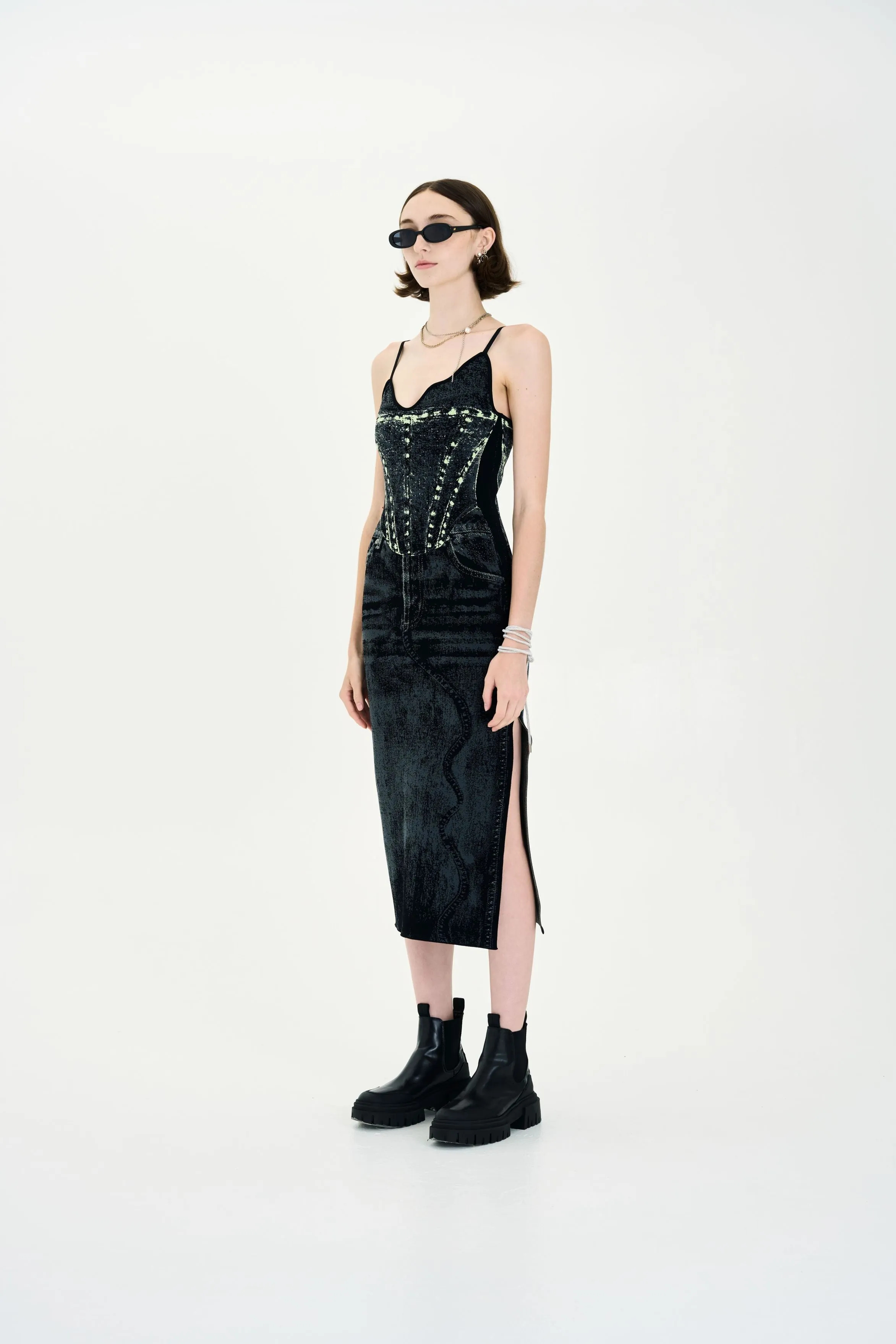 JASMINE DENIM PRINT TANK DRESS ComfortFitDesign Grace Vibe