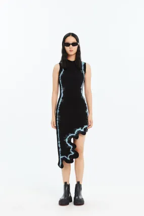 BROOKLYN ECO "TIE DYE" WAVY ASYMMETRIC DRESS Elegant Fabric