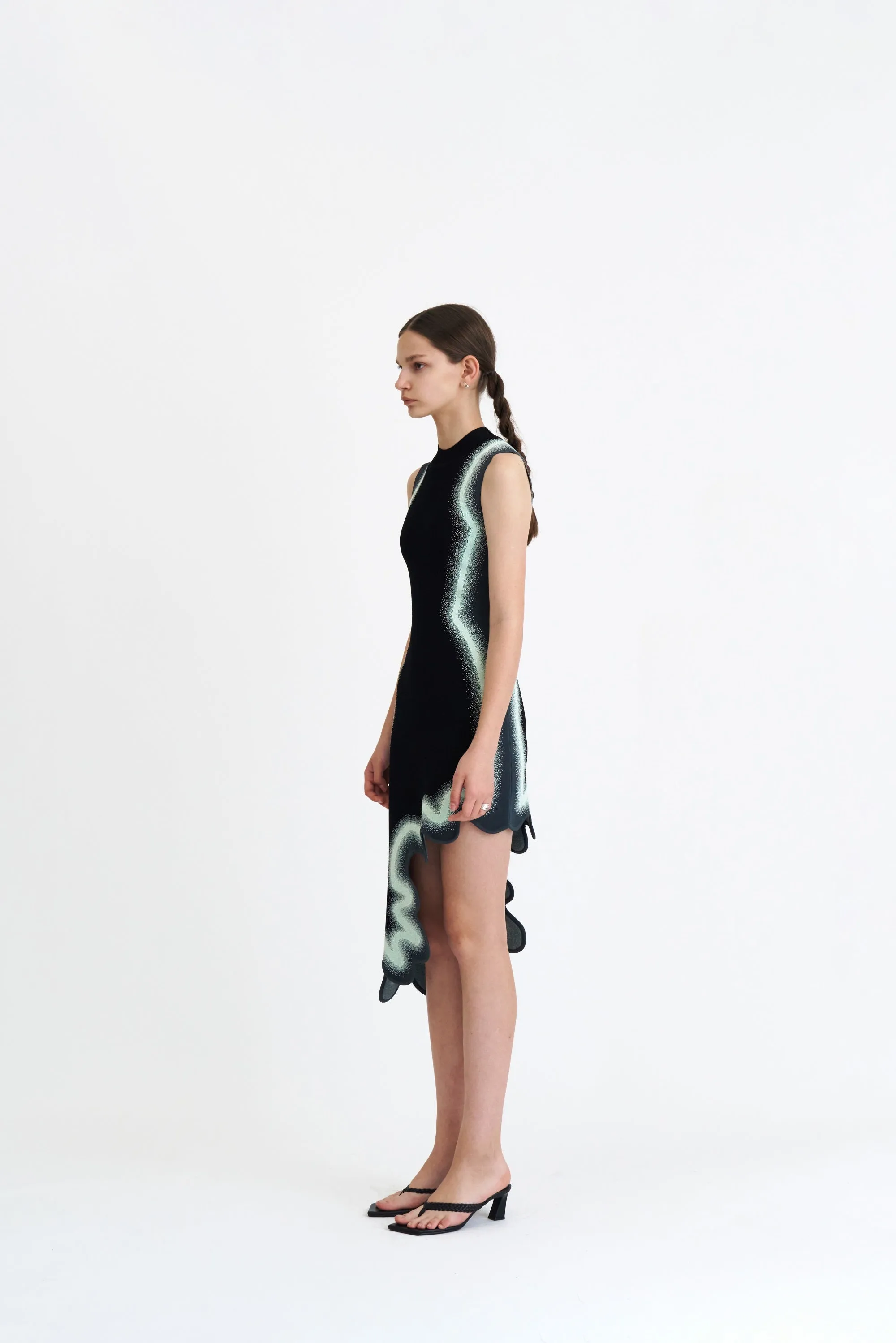 BROOKLYN WAVY ASYMMETRIC DRESS Dance Night Wrinkle-Resistant