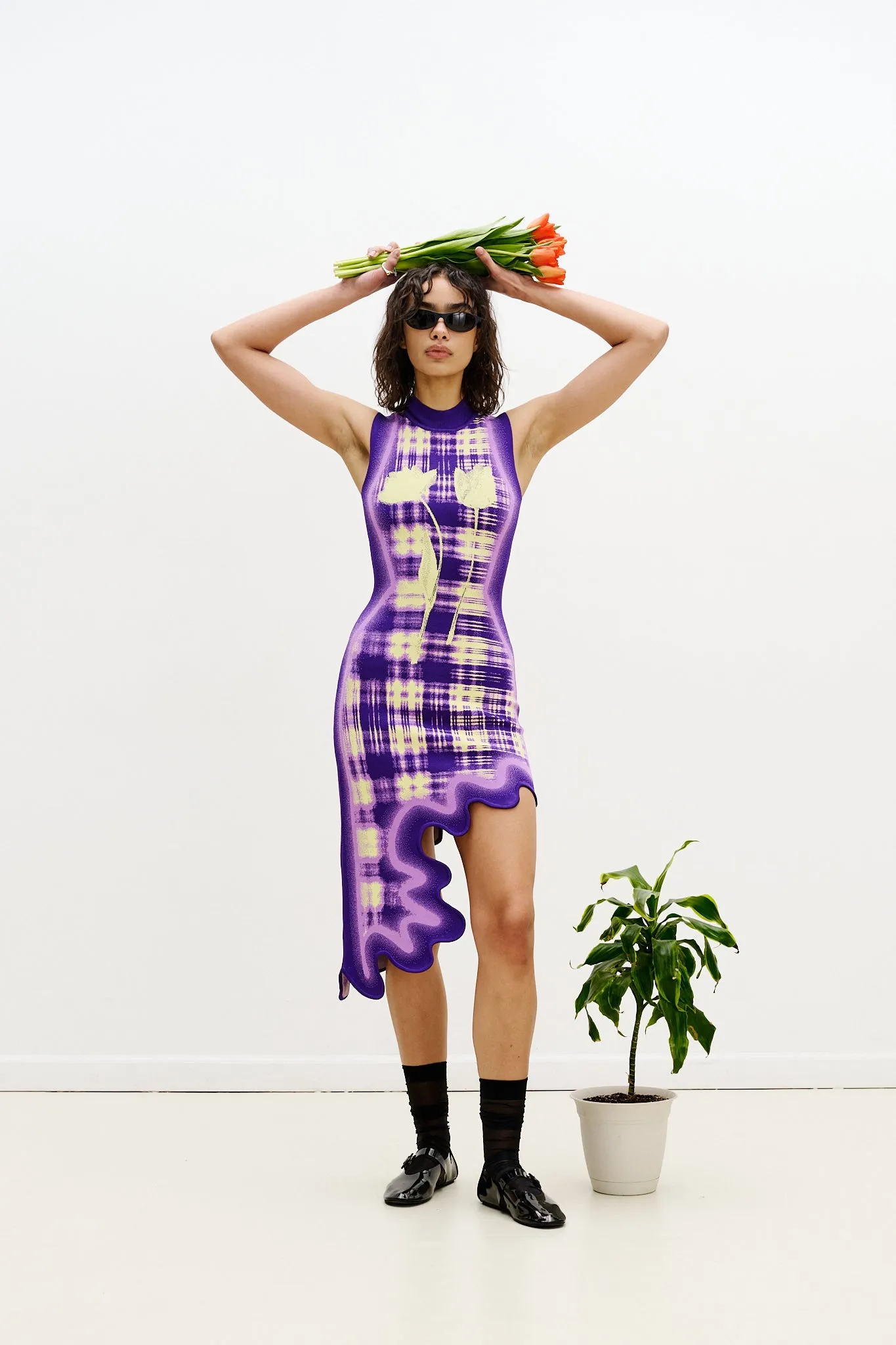 Relaxing Style Sleek Draping BROOKLYN WAVY DRESS