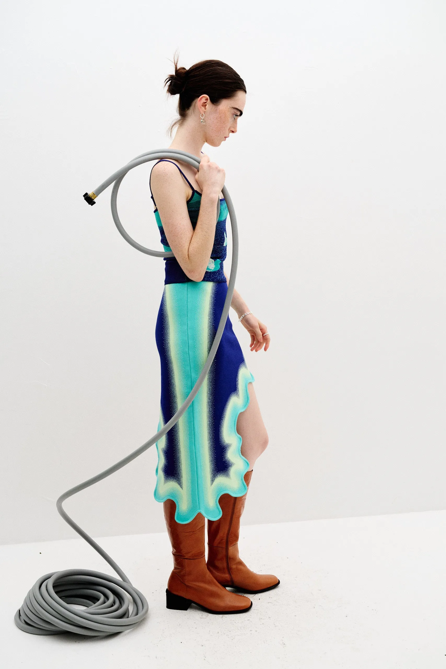 Polished Look ARONIA WAVY MIDI SKIRT