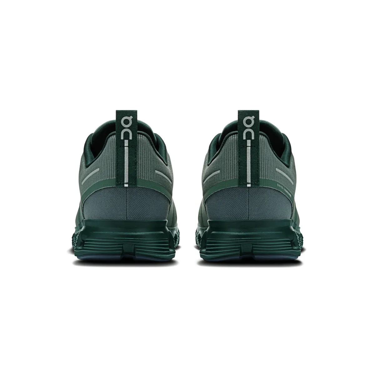 On Running Men's Cloud 6 Waterproof Olive/Evergreen Wide Base Impact Diffusing Structure