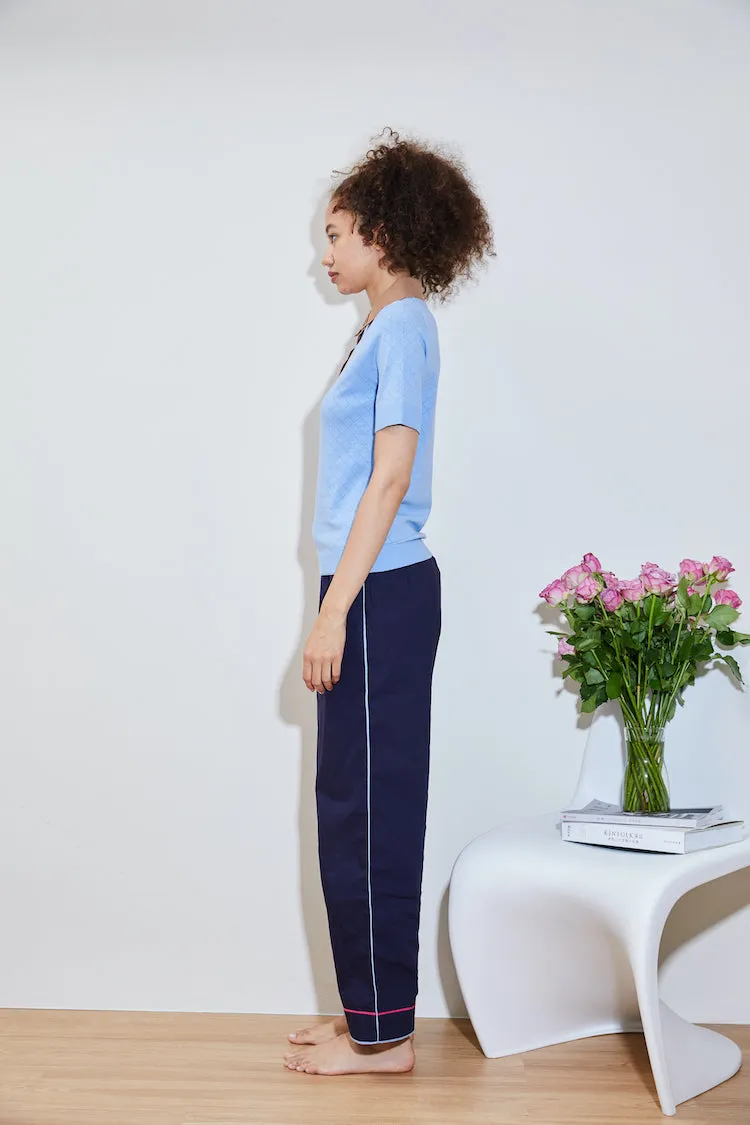 Recycled Polyester Blend BURNET hydraKNIT ECOVERO POLO blue